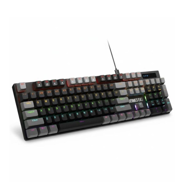 مجموعة GAMDIAS HERMES E6 ELITE 2-in-1 Combo, لوحة مفاتيح حجم كامل ميكانيكية للألعاب, إضاءة RGB خلفية, فأرة ألعاب بدقة قابلة للتعديل حتى 3600 DPI - أسود